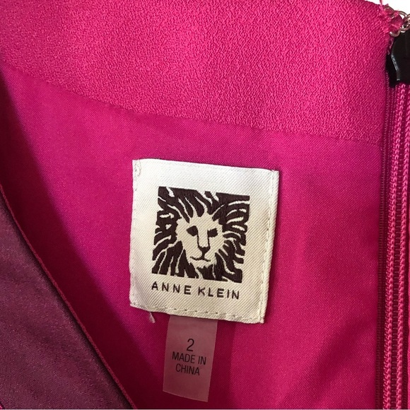 Anne Klein|Pink barbiecore feminine midi dress with mesh border, NWT•••Feminine - Picture 8 of 12